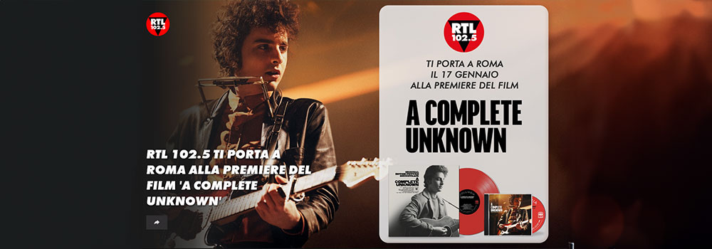 Vinci la premiere di ‘A COMPLETE UNKNOWN’ con RTL 102.5