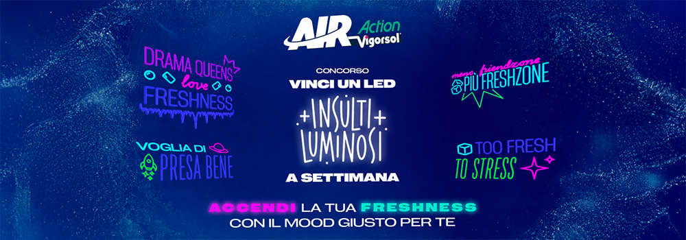 Vinci gli Insulti Luminosi con il social contest Vigorsol 2025