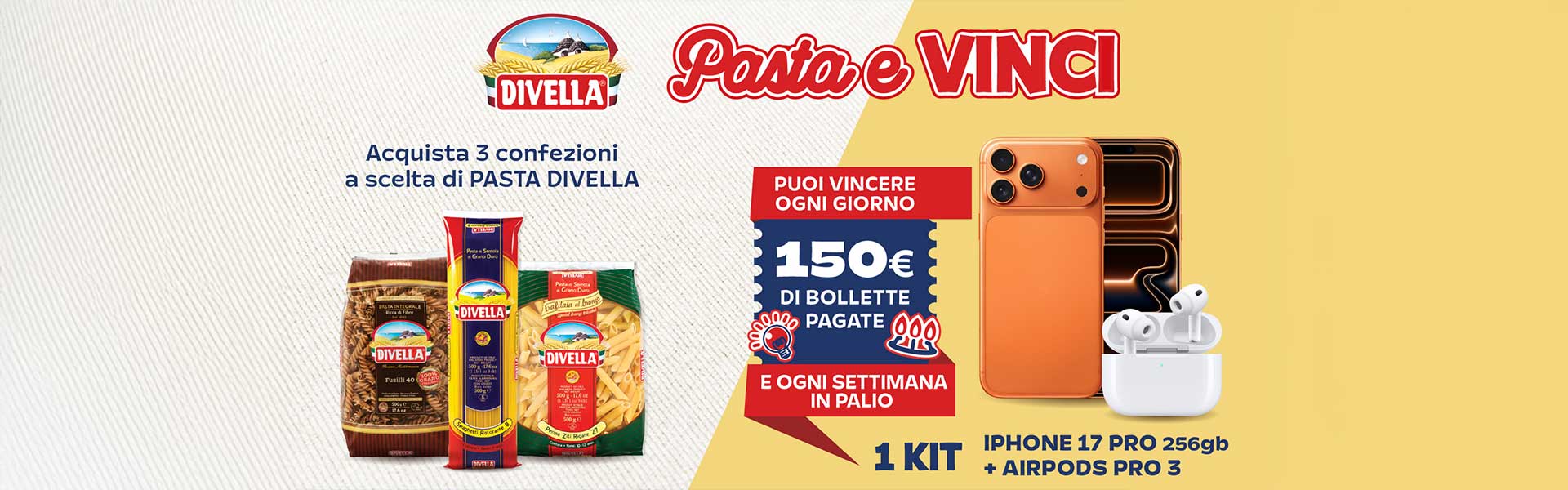 Pasta e Vinci Divella: il concorso che ti premia con bollette pagate e kit Apple!