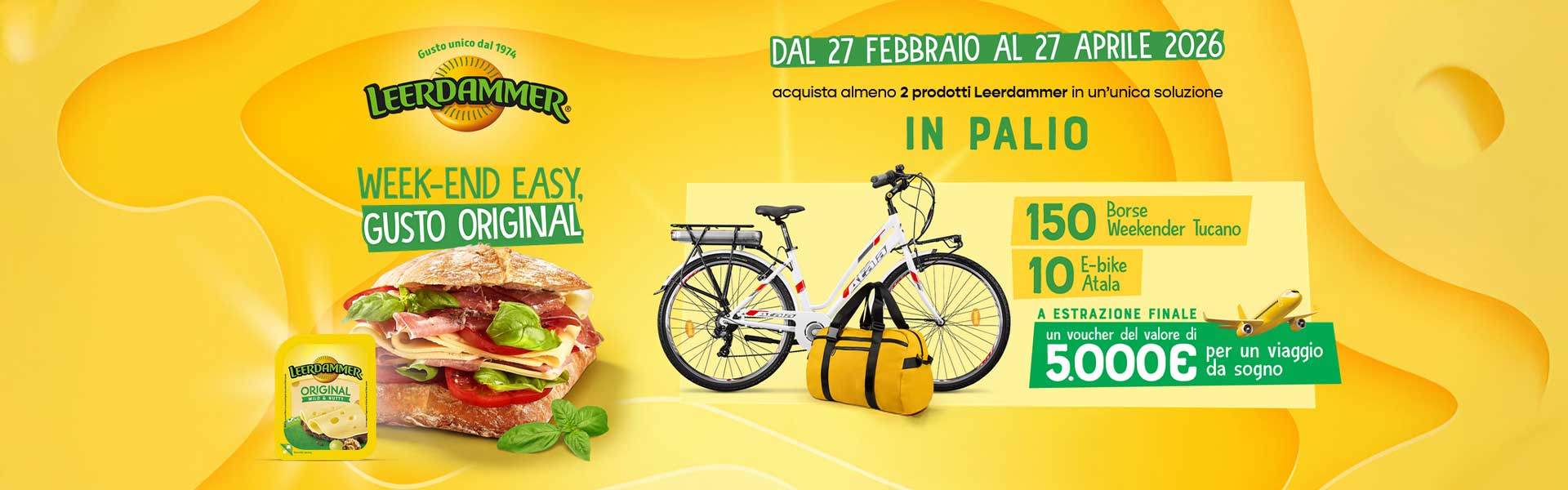Vinci con Leerdammer: Borse Weekender, e-bike e un voucher viaggio da sogno!