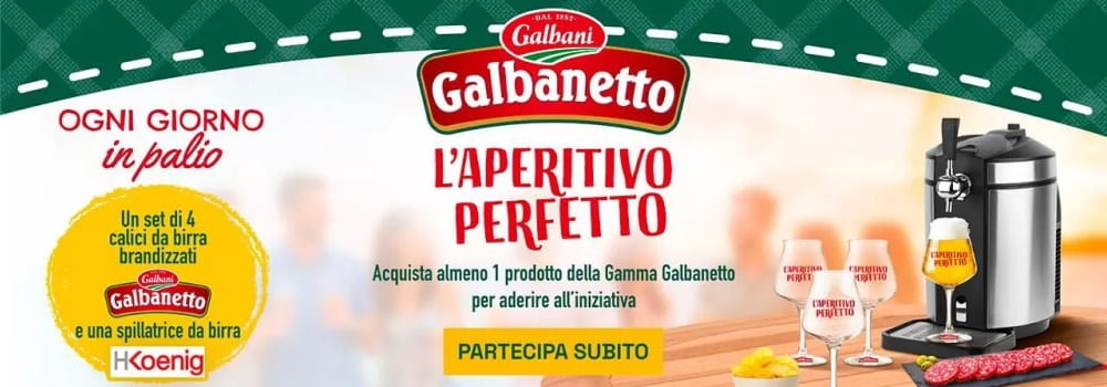 Concorso Galbani “L’Aperitivo Perfetto”: vinci spillatrice e calici con Galbanetto