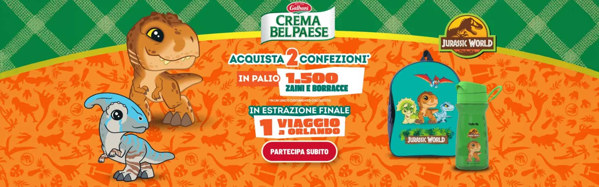 Concorso Crema Bel Paese: vinci 1.500 Kit Jurassic World e un viaggio da sogno a Orlando