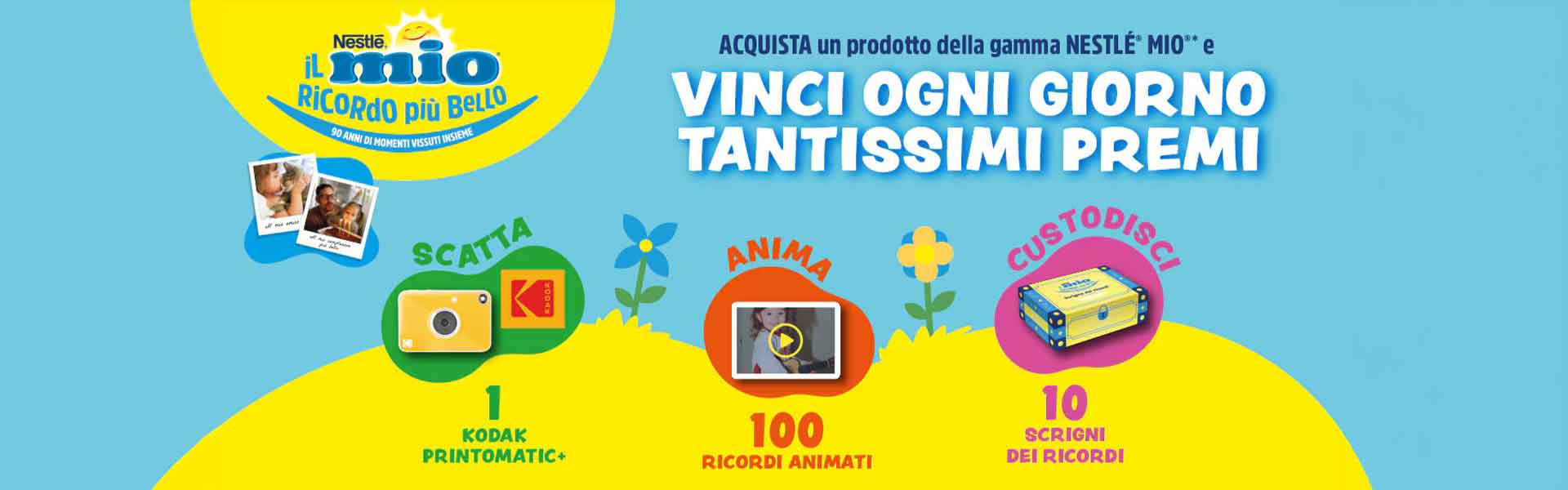 Concorso Nestlé MIO “Il MIO ricordo più bello”: vinci fotocamere Kodak e tanti premi ogni giorno!