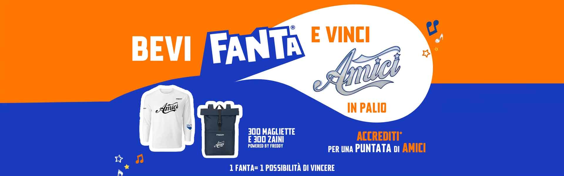 Concorso Bevi Fanta e vinci Amici: vinci premi Freddy e pass per la TV!