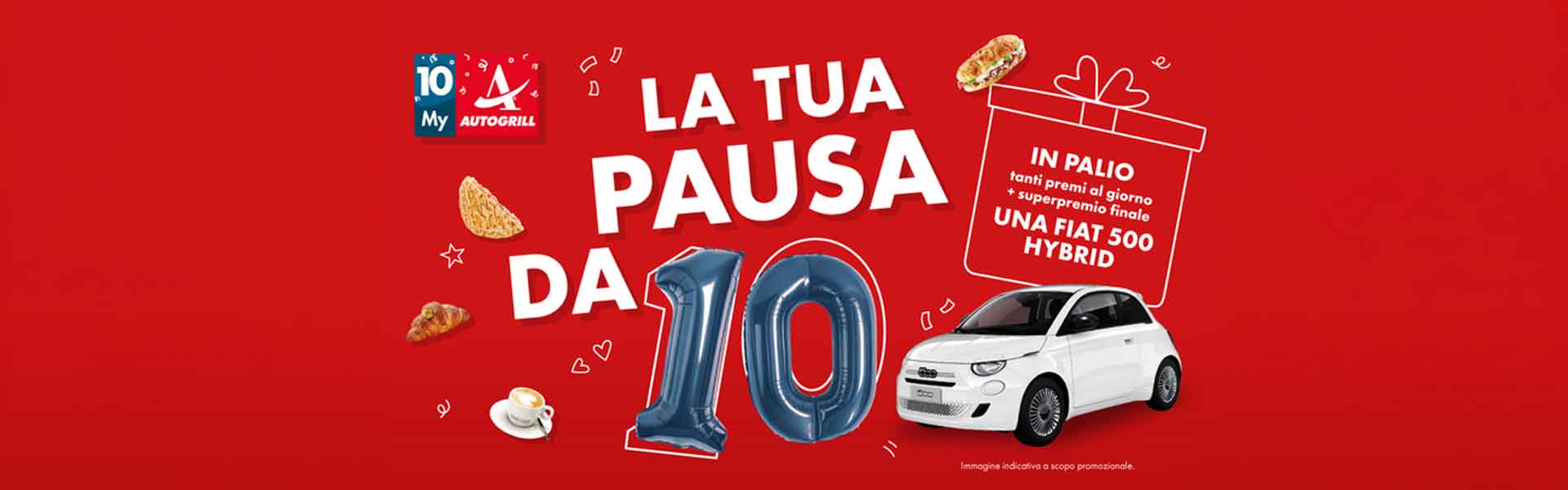 Concorso Autogrill ‘La Tua Pausa da 10’: rispondi ai sondaggi e vinci una Fiat 500 Hybrid!